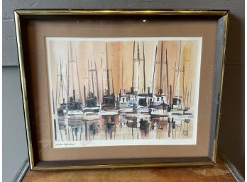 Charles Mulvey 'Harbor Refections' Signed Framed Print