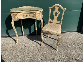 Vintage Smaller French Style Vanity Set With Matching Chair