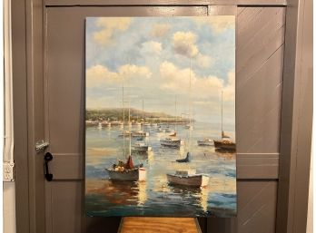 Oil On Canvas 'Sail Boats #2 ' Signed Kiko 2011 Large 48 X 36'