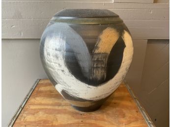 1999 Gosselin Placentia Swirl Pot Raku Vase