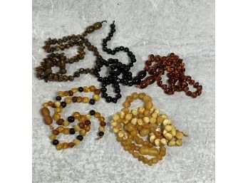 Various Amber Beaded Necklaces 'As Is' (#094)