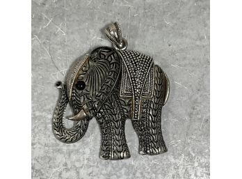 Vintage Large Lucite Elephant Pendant With Engraved Details 3' ( #48)