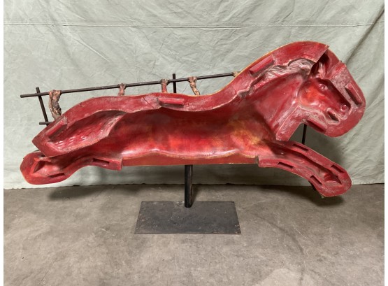 Rocking Horse Carosol Fiberglass Horse Mold On Metal Stand (#0051)