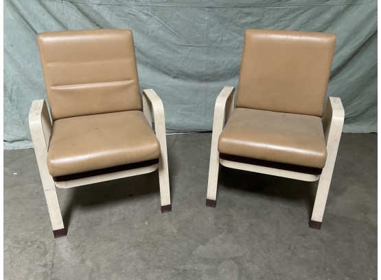 Pair (2) 1970s Seattle's Dye Plastics Ferry Boat Chairs Comfortable  (#0124)