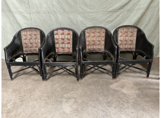 Set Of  (4) McGuire Style Bamboo Armchairs  (#0016) SOLD AS PROJECT