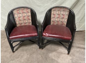 Pair (2) McGuire Style Bamboo Armchairs