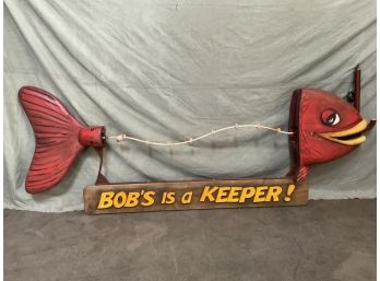Vintage Sign Motion 'Bobs A Keeper' Moving Spine Large (#0095)