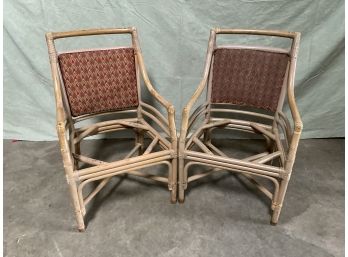 Pair (2) McGuire Style Bamboo Armchairs  (#0014)