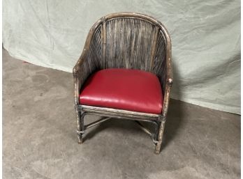 Single (1) McGuire Style Bamboo Armchairs  (#0012)