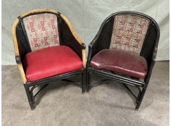 Pair (2) McGuire Style Bamboo Armchairs  (#0011)