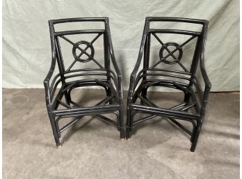 Pair (2) McGuire Style Bamboo Armchairs  (#0013)