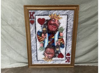 2001 Framed Print 'king Of Hearts' Signed (#0100)