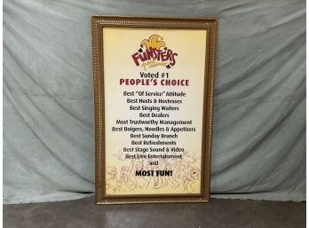 FRAMED Funster Poster W/ Gold Wood Frame With Glass 67 X 43'(#0108)