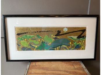 1988 Christine Lamb '14 Sea Of Enlightenment' Framed Art Gold Leaf ( #058)