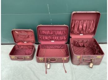 Set Of 3 Pieces Vintage 1950s Skyway Luggage Co Travel Cases Suitcases