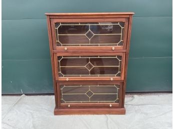 Lawyers Bookcase Solid Wood Leaded Glass Front (#027)