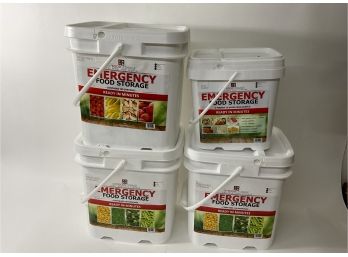 (4) Buckets Emergency Food Storage Food Freeze Dried Fruit, Vegetables And Breakfast (#130)
