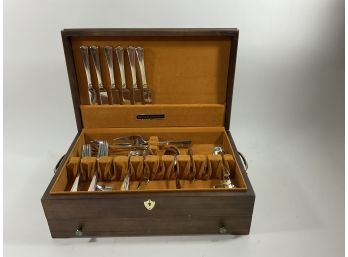 Partial Set Of International  Stainless Flatware In Box