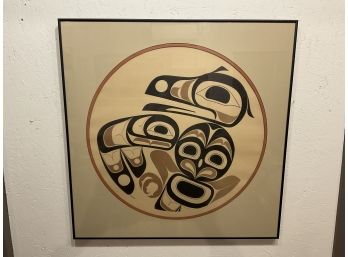 Signed Wayne Coryell 'Raven Spirit' Framed Silkscreen Haida Print (#107)