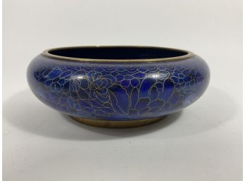 Chinese Zi Jin Cheng Cloisonne Decorative Blue Bowl (#70)