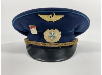 Soviet Civil Air Fleet Officer Hat With Pin (#53)