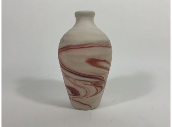 Nemadji Pottery Hand Painted Swirl Vase (#61)