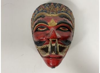 Hand Carved And Hand Painted Javanese Cakil Mask (#62)