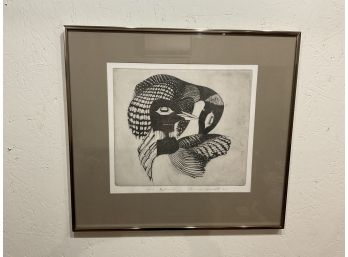 1975 Donna Leavitt Signed Etching, Loons, Number 12/15