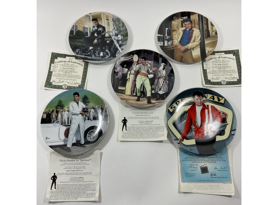Lot Of 5 Elvis Collector Plates By Bradex 1993