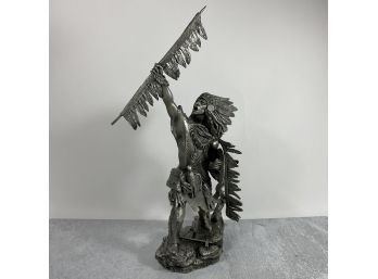 1988 Jim Ponter' Blackfoot Chief' Pewter By Franklin Mint 3230/4500 (Shipping)