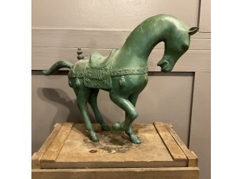 Antique Chinese Tang Style Bronze Horse Sculpture (shipping)