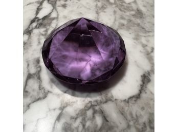 100mm Diamond Amethyst Faceted Paper Weight Display (Shipping)