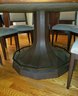 Chinese Custom-Made Dark Walnut Round Dining Table W/ Chairs