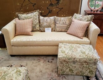 Sofa W/ Decorative Pillows & Ottoman