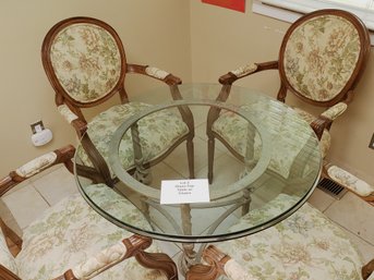 Glass-Top Table W/ 4 Chairs