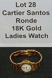 Cartier 18K Gold Santos Ronde Ladies Watch