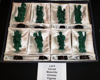 Chinese Carved Malachite Taoism Immortals Figures