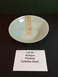Antique Chinese Pottery Celadon Bowl