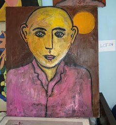 Smokey Bob Miles Painting - Yellow Face