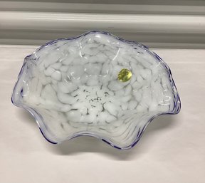 German Mundgeblasen Hand Blown Glass Bowl