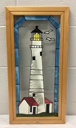 Boston Light Massachusetts Faux (painted) Stained Glass