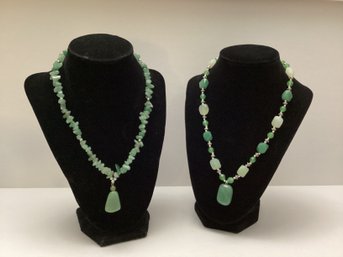 Handcrafted Green Stone Beaded Necklaces