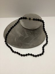 Vintage Made In Austria Black Faceted Necklace