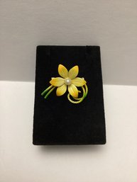 Whimsical Enamel Flower Pin