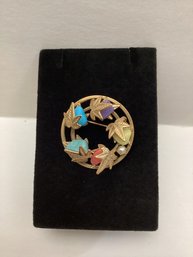 Sarah Coventry Multi Color Stone Brooch