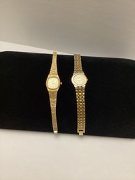 Two Citizen Quartz Gold Tone Watches