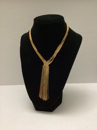 Fashion Cascading Fringe Gold Tone Necklace