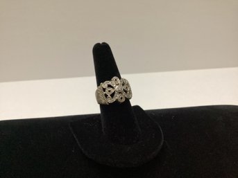 925 Silver Ring With Rhinestones
