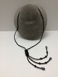 Hand Crafted Faceted Bead Bolo Style Drop Necklace