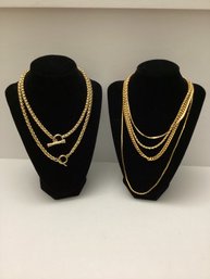 Dazzling Gold Tone Fashion Necklaces Incl. Toggle Clasp, Rope, Box Link